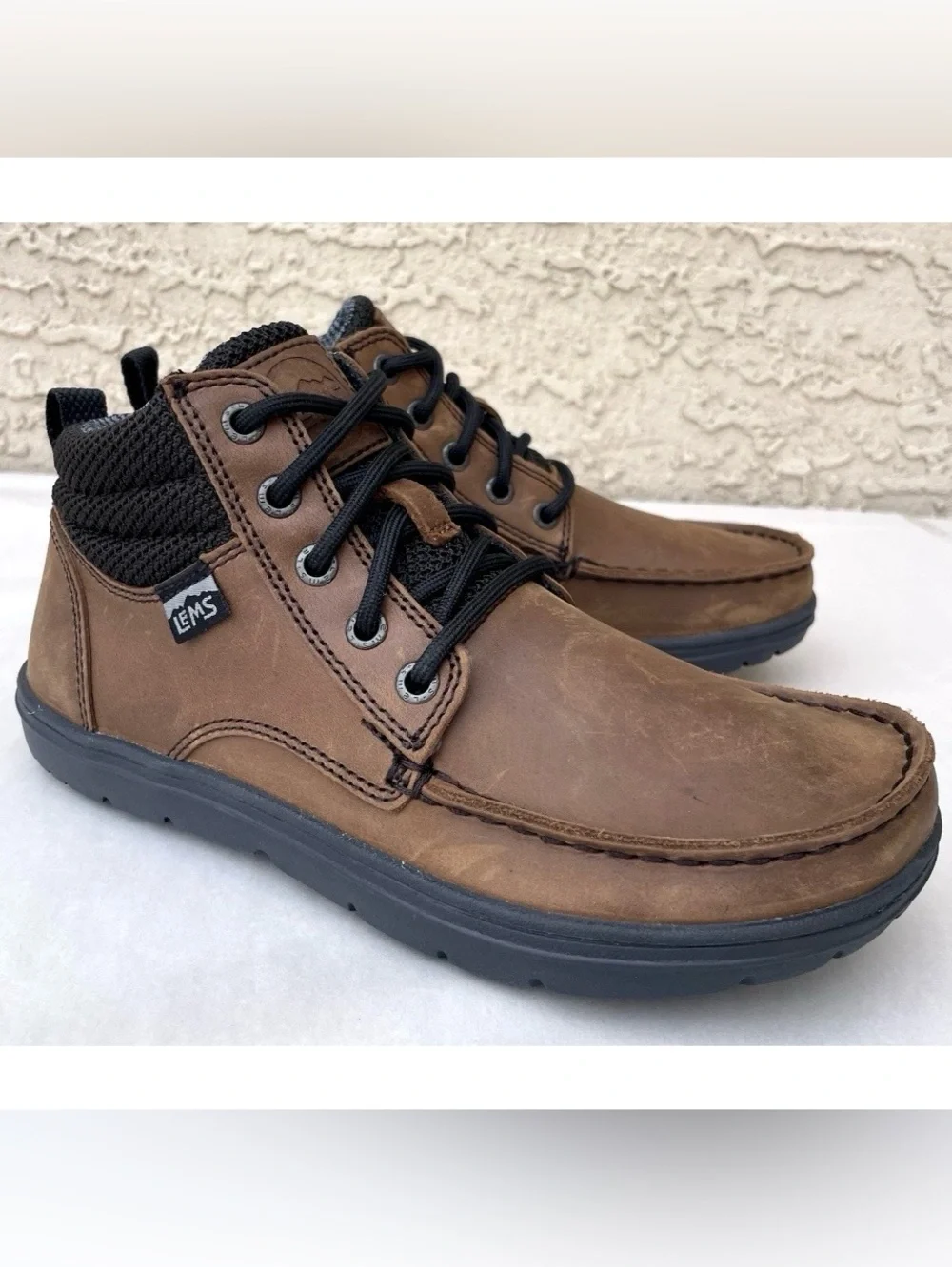 Lems Boulder Boot Mid Womens Sz US 7.5 Umber Brown Leather Minimalist Zero Drop